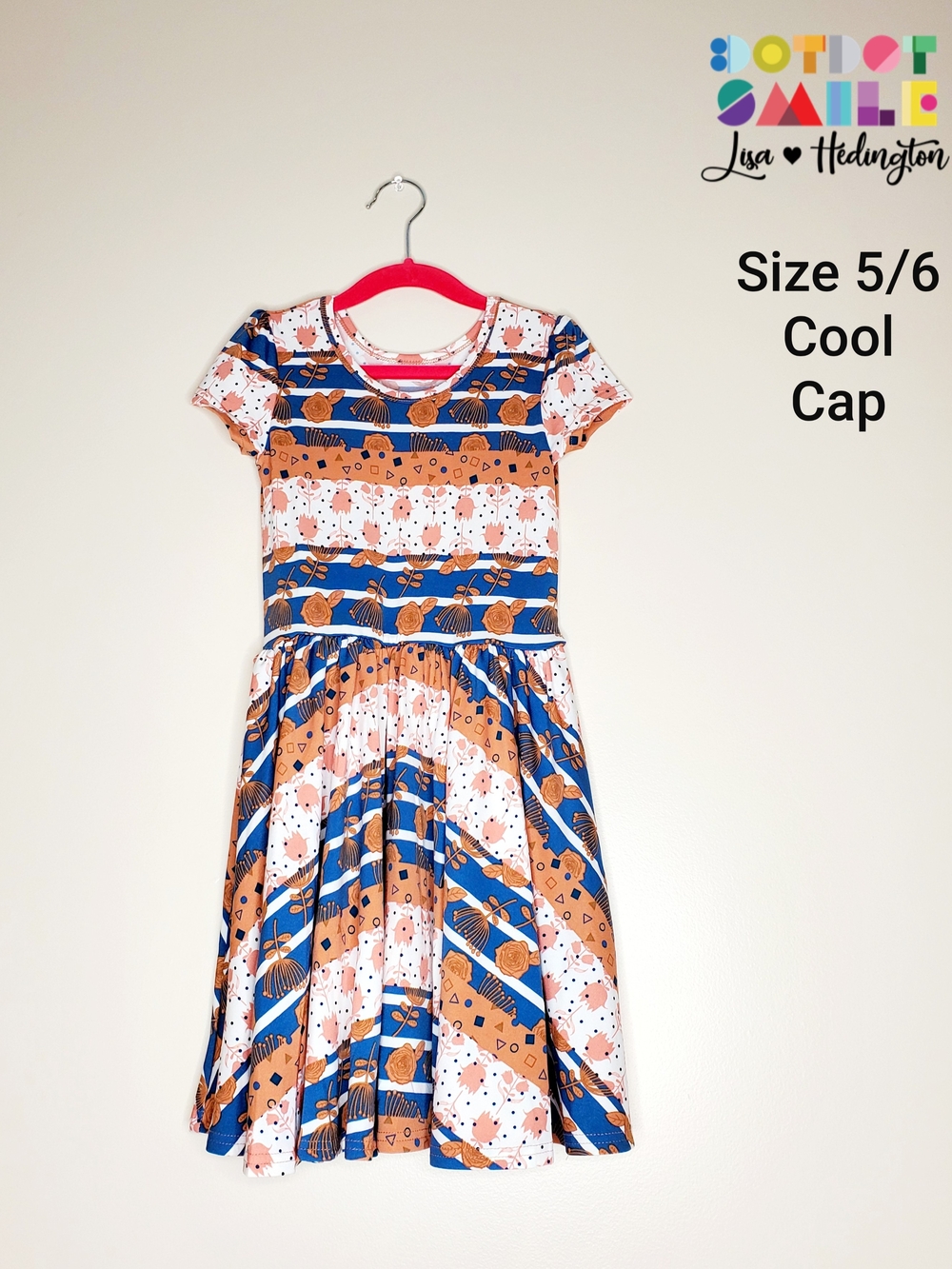 NWT DotDotSmile Classic Cap Striped Floral Twirling Dress Size 5/6